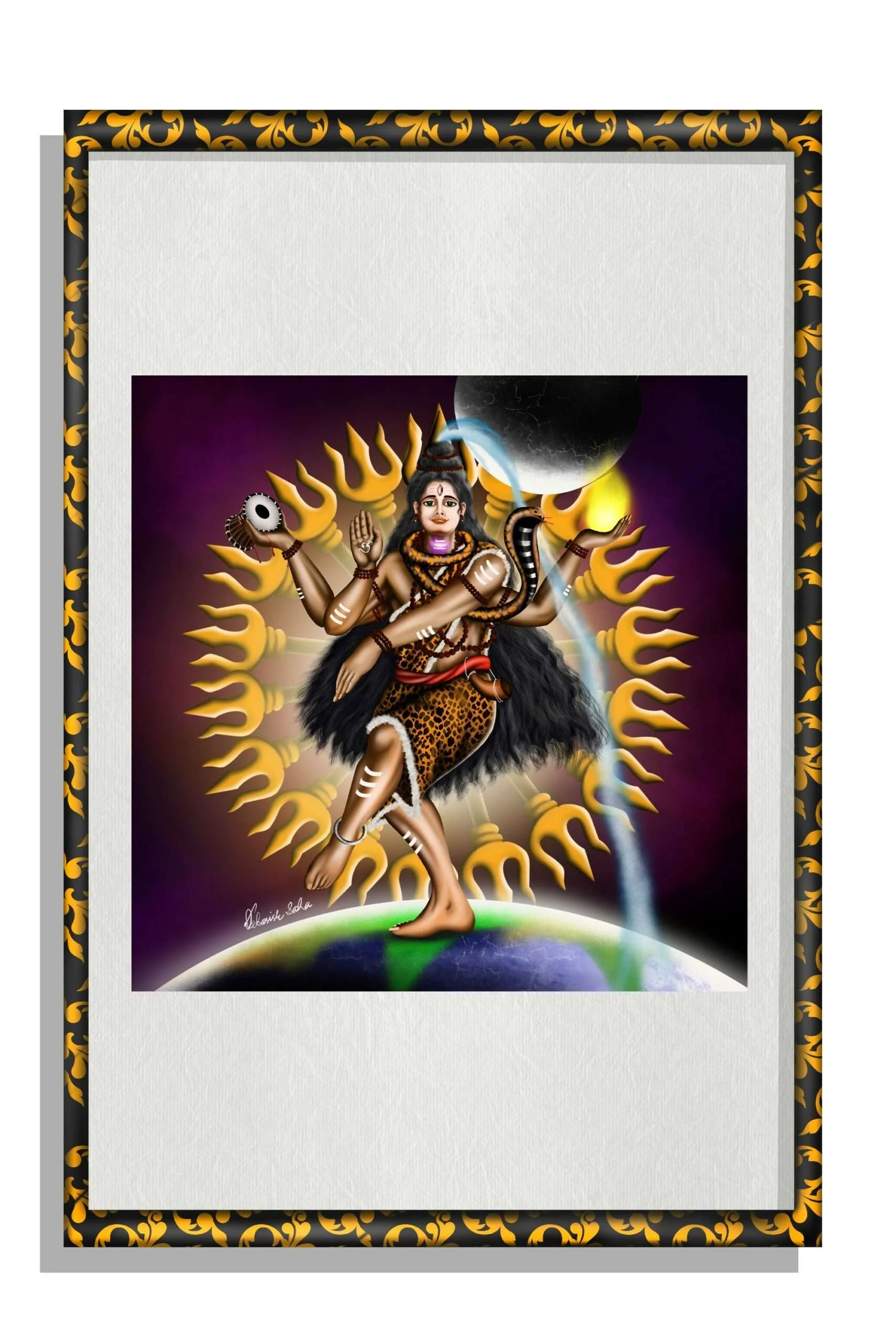 Lord shiva Digital painting | Downloadable wall decor - Image 2