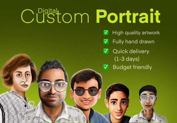 Digital custom portrait artwork service