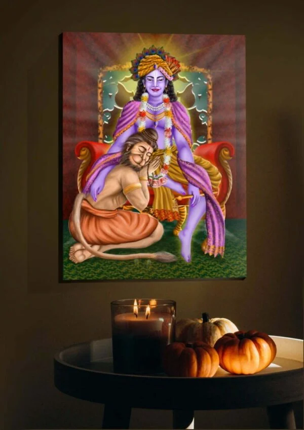 " एक मुलाक़ात "( When Hanuman Ji meets Lord Krishna ) downloadable digital artwork - Image 2