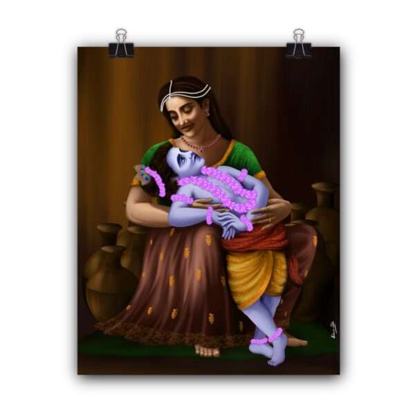 Krishna and Yashoda digital painting