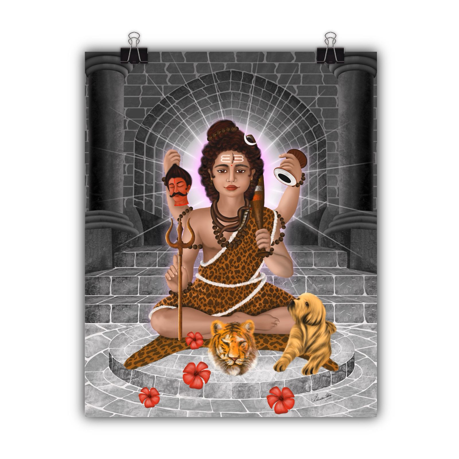 Painting Of Shree Batuk Bhirab Baba by Debasish Saha | Downloadable | Printable